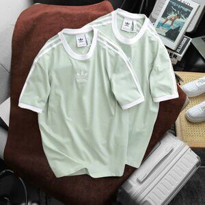 Adidas Classics Original 3 Stripes Tee Shirt Trefoil Retro Men Light Green New
